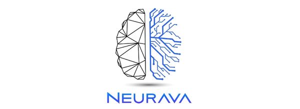 Logo of Neurava with a stylized brain split into geometric and circuit patterns.