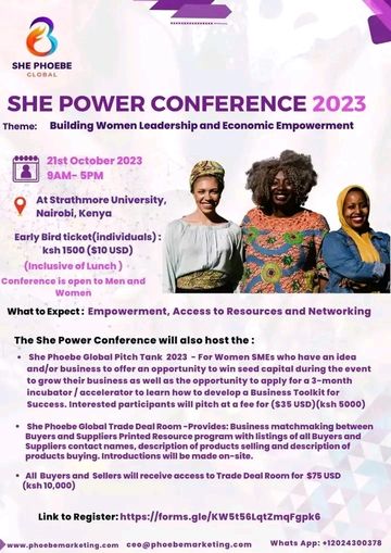 The She Power Conference 2023 will be held at Strathmore University, in Nairobi Kenya on October 21 