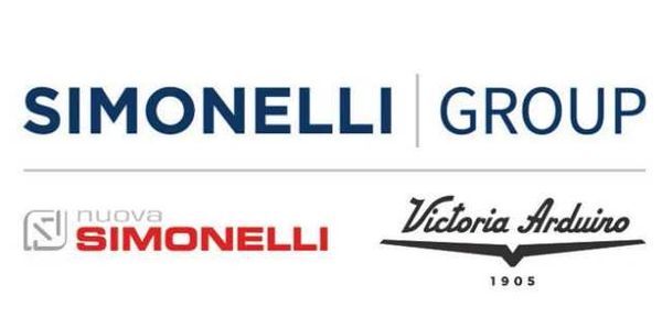 Logo of Simonelli Group with sub-brands Nuova Simonelli and Victoria Arduino.