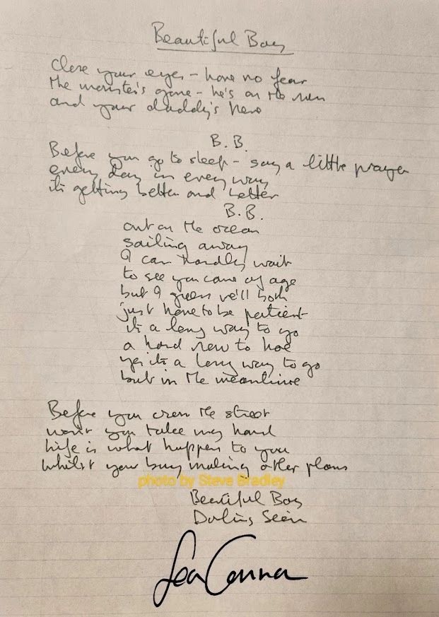 Handwritten Lennon lyrics to be sold in NYC - The San Diego Union-Tribune