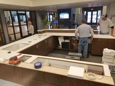 New countertop install before the sink, ice maker, and cold pan is installed in Central PA