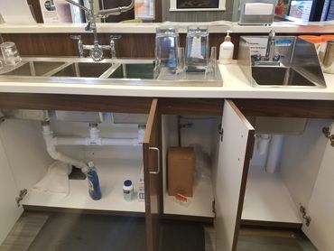 3 compartment sink and handwashing station with drain lines in Central PA.