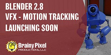 Promotional image for Blender 2.8 VFX motion tracking launch.