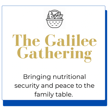 Logo for The Galilee Gathering promoting family nutrition and peace.
