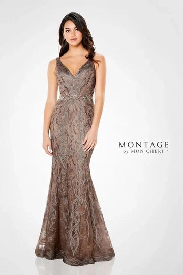 Montage 120921 lace modern beachy elegant fitted gown v-neck curvy flattering mother of the bride