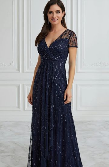 CHRISTINA WU 17045 BEADED GOWN MOTHER OF THE BRIDE GROOM A-LINE COMFORTABLE