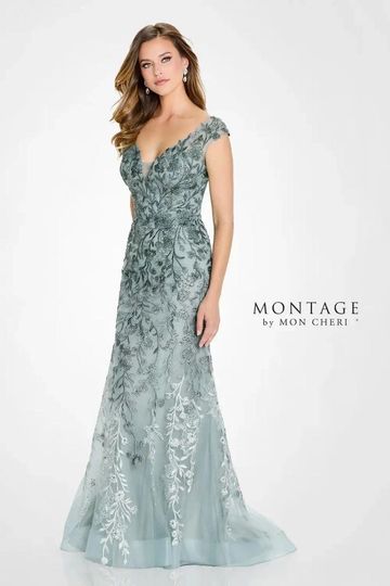Montage M522 elegant lace gown fit and flare garden party mother of the bride groom spring summer
