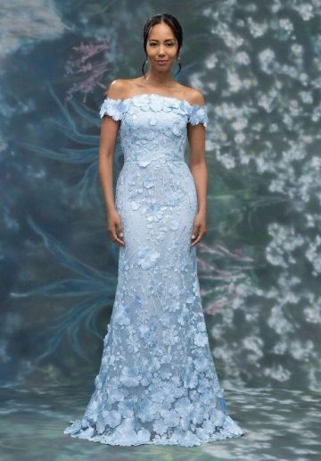 2070016 MLNY MORILEE
Mother of the bride/groom gown FLORAL THREAD WORK EMBROIDERED FIT AND FLARE KW