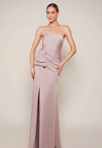 Alyce Paris 27658 elegant asymmetric strapless gown modern sleek wedding guest