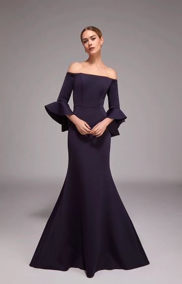 ALYCE PARIS 27777 long sleeve gown modern unique mermaid mother of the bride groom fall winter
