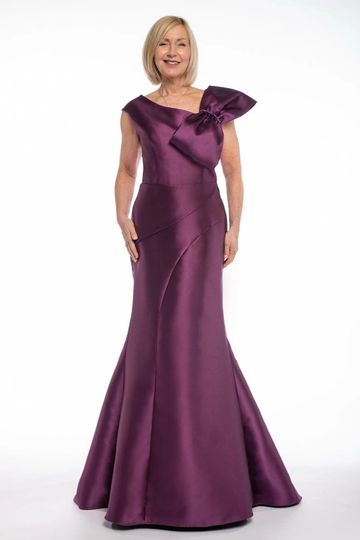 Enchanted E40262 sleek modern asymmetric mother of the bride groom gown satin formalwear GTA 