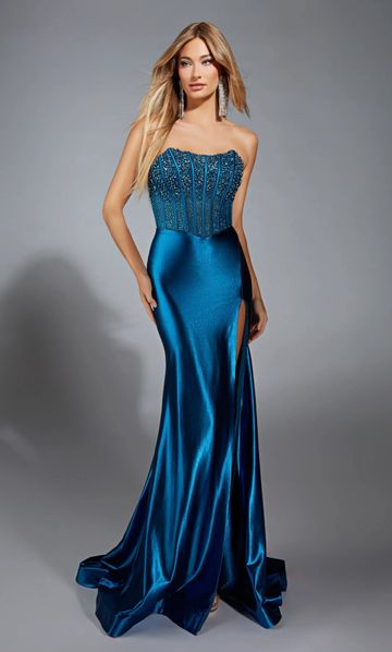 Alyce Paris 61874 fitted prom dress metallic beaded strapless modern GTA Kitchener