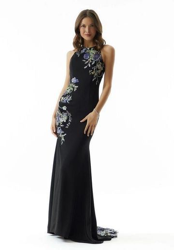 MGNY 73006 beaded elegant sleeveless modern eclectic evening gown black tie glamorous KW GTA