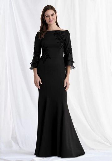 MGNY 72133- Morilee Mother of the bride Groom dress navy boat neck 3/4 sleevemodern  classy Ontario