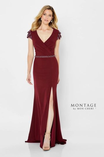 Montage 120902 cap sleeve beaded flattering elegant gown mother of the bride groom GTA Kitchener