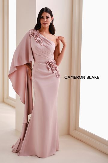CB826 | Cameron Blake  - One Shoulder mother of the bride groom Dress with floral elegant detail