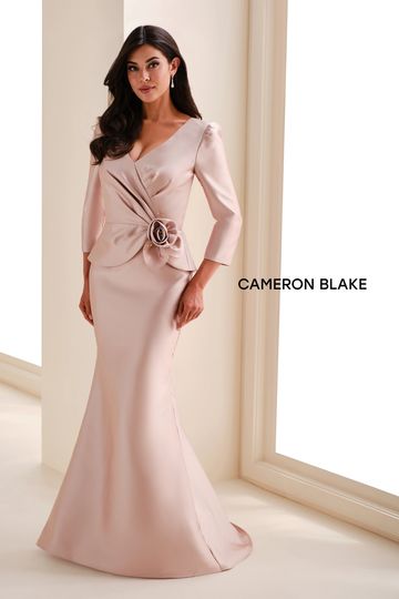long sleeve flattering curvy mother of the bride groom dress gown spring wedding Cameron Blake
