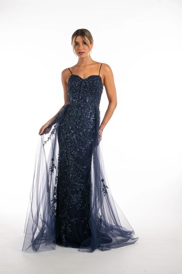 Enchanted E40235 beaded lace fitted romantic vintage mother of the bride groom gown
