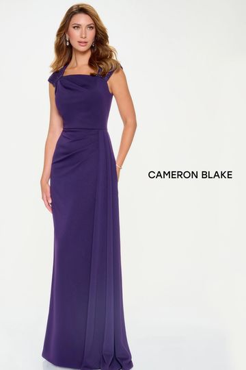 Cameron Blake CB205 draped ruched evening gown mother of the bride groom elegant cap sleeve