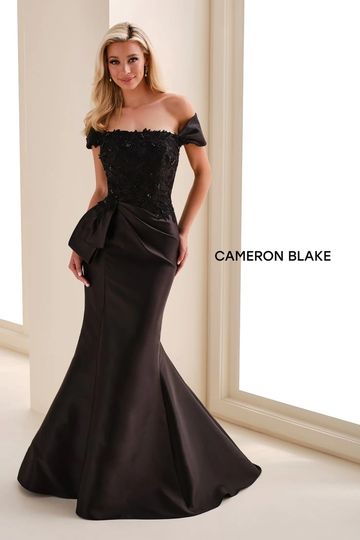 Cameron Blake CB829 Mikado mermaid mother of bride groom off the shoulder Cambridge Guelph Kitchener