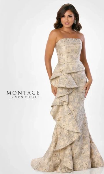 Montage m2225 mermaid gown mother of the bride groom strapless black tie elegant red carpet GTA