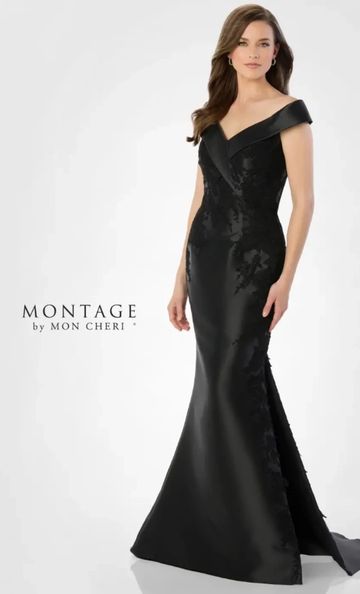 Montage m2243 elegant sophisticated fit and flare off the shoulder classic mother of the bride groom