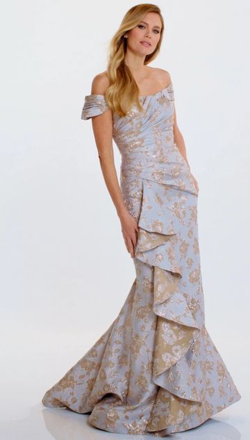 Montage M905 floral brocade luxurious elegant gown spring summer wedding guest mother of the bride