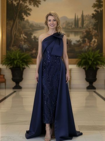 MLNY 2070063 one shoulder elegant mother of the bride gown beading satin kitchener cambridge