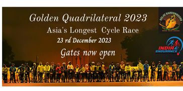 Iconic India gate the start line of Golden Quadrilateral Race of 6200 Kms
