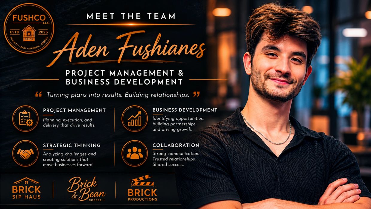 A professional introduction of Aden Fushianes in project management and business development at Fushco LLC.