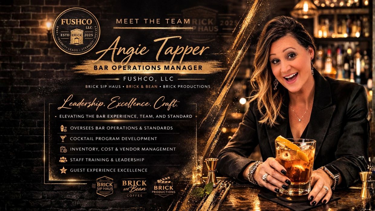 Angie Tapper, Bar Operations Manager at Fushco, LLC, overseeing bar standards and guest experience.