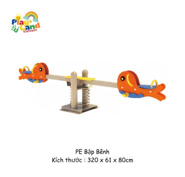 Colorful fish-shaped seesaw for children at Play Land Vietnam.