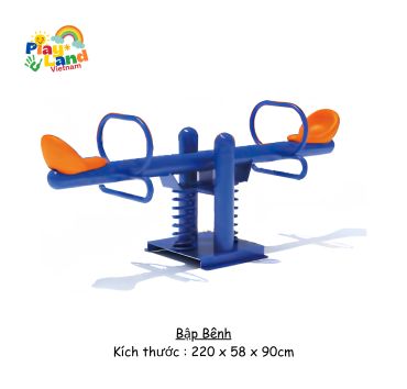 Blue and orange seesaw playground equipment from Play Land Vietnam.
