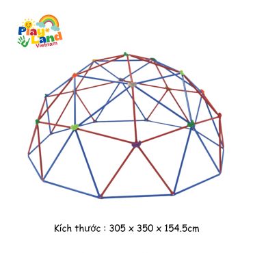 Colorful geodesic dome climbing frame for kids by Play Land Vietnam.