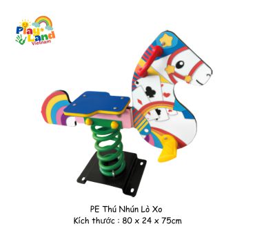 Spring rider toy horse with colorful design for children.
