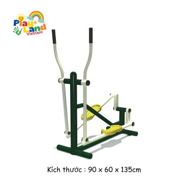 Outdoor fitness equipment with Play Land Vietnam logo and dimensions.