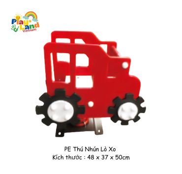 Đồ chơi xe trượt lò xo màu đỏ cho trẻ em tại Play Land Vietnam.