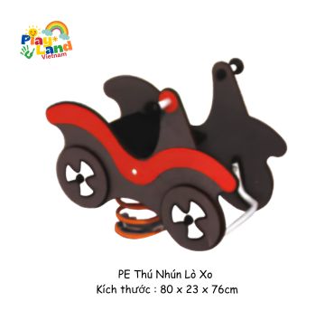 Spring-based rocking animal toy for kids in red and black colors.