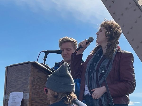 Singing "The Prayer" on the MLK, Jr. Bridge Faith & Justice Rally