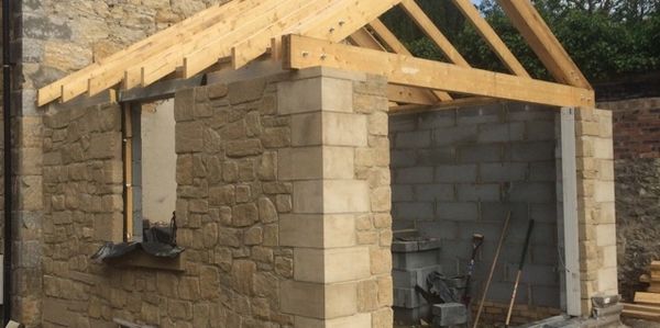 A garage being built by Alphabuild in Newcastle