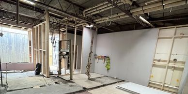 A Garage conversion being built by Alphabuild in Northumberland