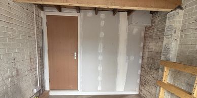 A Garage conversion being built by Alphabuild in Northumberland