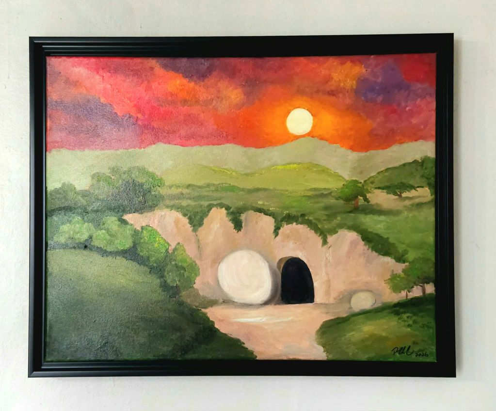 The empty tomb of Jesus 
on Easter morning
Oil on framed 16 x 20 inch 
stretched canvas
$500