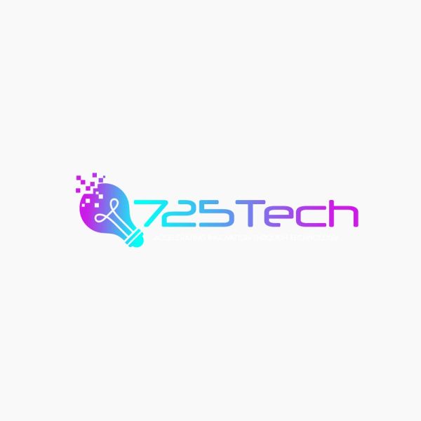 Logo of 725 Tech with a digital lightbulb design symbolizing innovation.