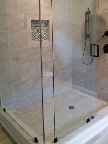 Shower Install - Custom Tile, Frameless Glass Surround