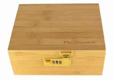 Bamboo Storage Box Premium Bamboo Storage Chest,Removable Rolling Tray  Bundle Storage Box, Stash Box With Rolling Tray And Lock