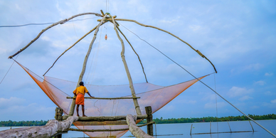 A Chinese fishing net in Cochin Kerala