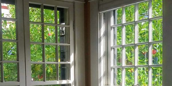 sun shining through the windows after a cleaning