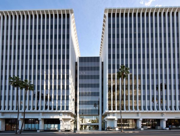 Two Office Buildings in White - Two Towers