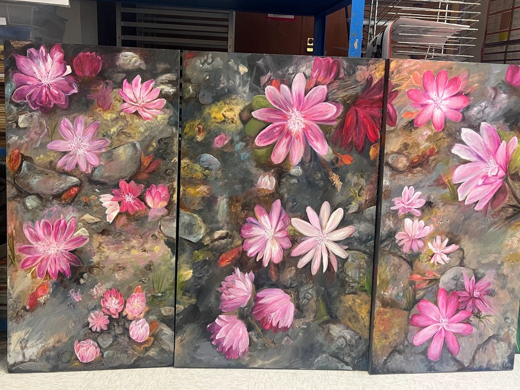 “Not so Bitter”
The bitter root flower of Montana. Mixed Media. 
